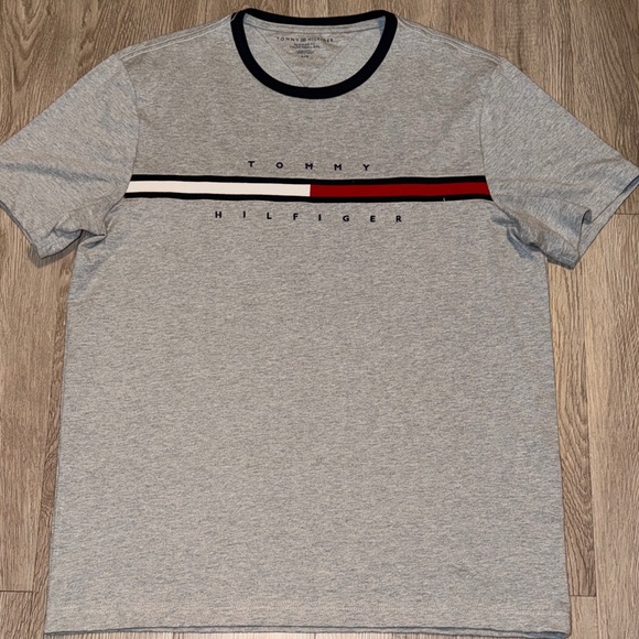 Tommy Hilfiger Gray and Red Men's T-Shirt - Picture 5 of 5